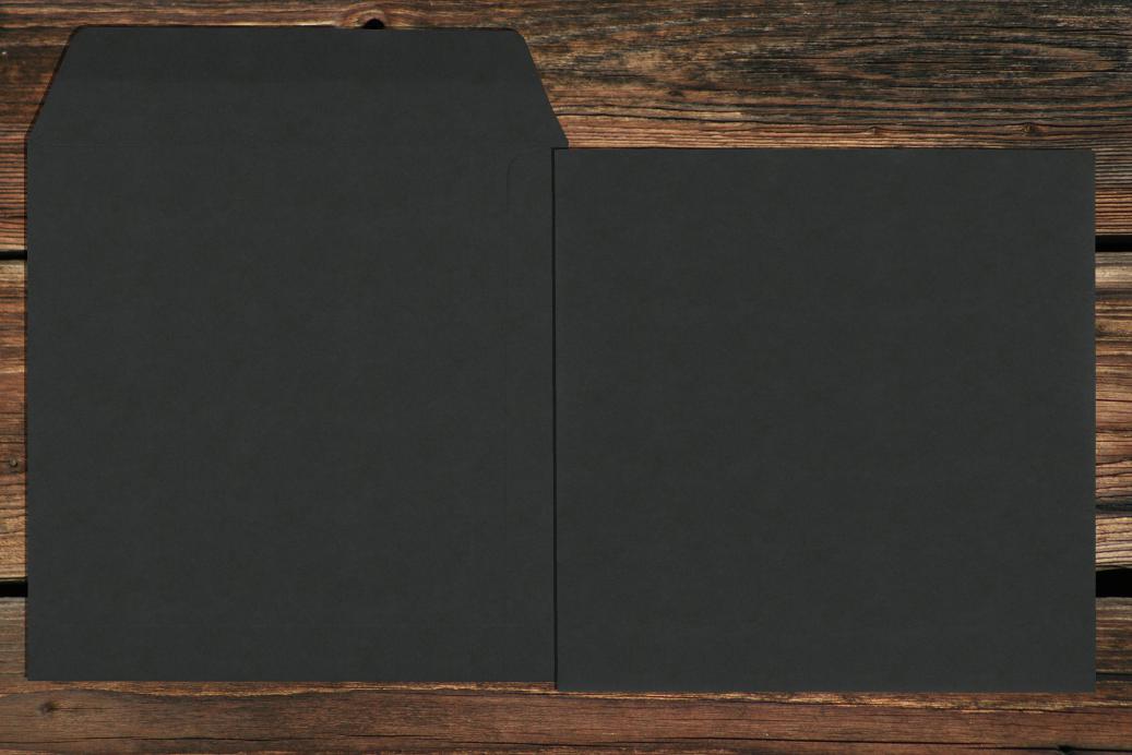 Versandtaschen 190x190 mm Nassklebend Schwarz 120 g/qm
